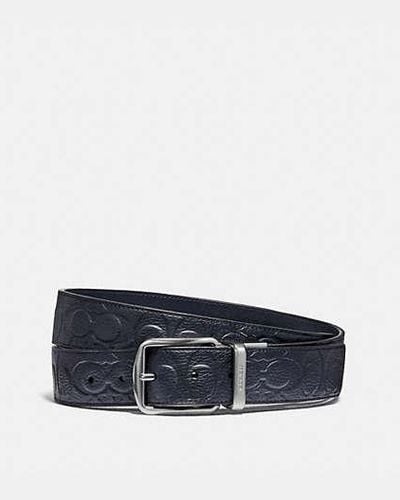 COACH Harness Buckle Cut To Size Reversible Belt, Size 42 | Leather - Black