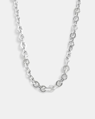 COACH Open Circle Chain Necklace - Blue