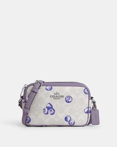 COACH Mini Jamie Camera Bag With Blueberry Print - Purple | Pvc - Black