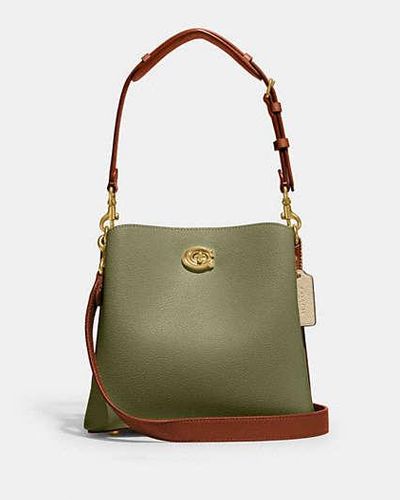 COACH Borsa a secchiello Willow a tinta unita - Verde