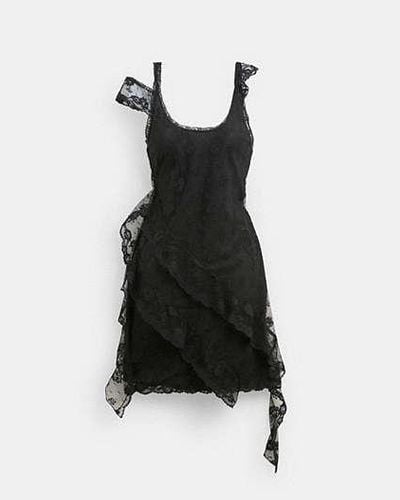 COACH All Over Lace Mini Dress - Black