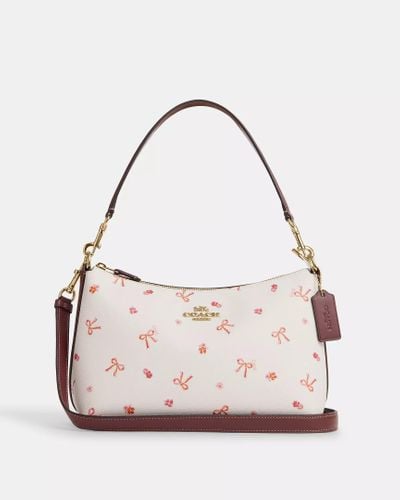 COACH Clara Shoulder Bag With Bow Print | Pvc - Pink