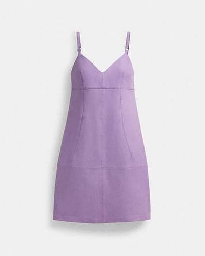 COACH Short Leather Dress - Purple