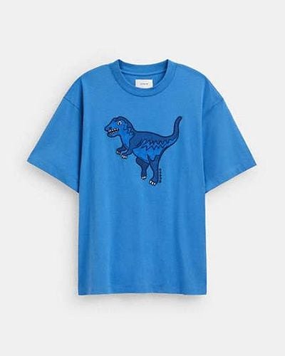 COACH Rexy T-Shirt aus Biobaumwolle - Blau
