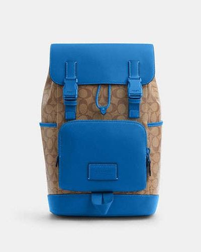 COACH Track Backpack Blue | Pvc