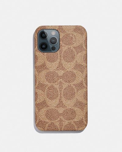 COACH Iphone 12 Pro Case In Signature Canvas - Natural