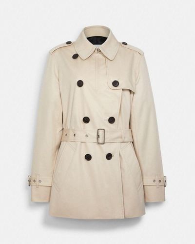 COACH Solid Short Trench - Natural