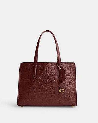 COACH Carter Carryall Bag 28 - Red | Leather - Purple