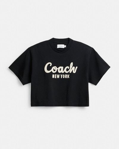 COACH T-shirt court signature Cursive - Noir