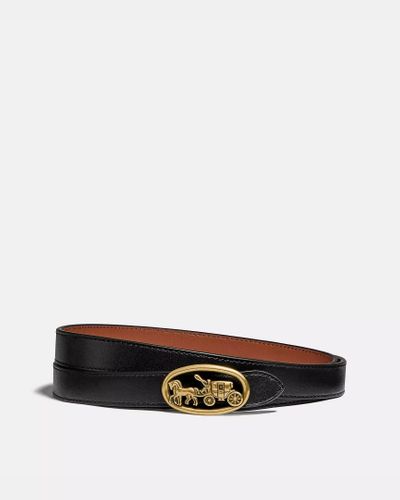 COACH Horse And Carriage Buckle Reversible Belt, 20mm - Black