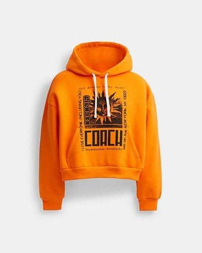 COACH The Lil Nas X Drop Cropped Pullover Hoodie - Orange