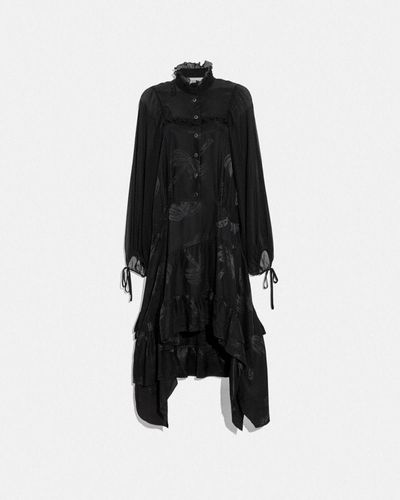COACH Jacquard-Kleid mit Palmen-Print - Schwarz