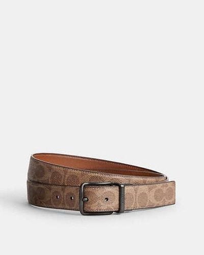 COACH Harness Buckle Cut To Size Reversible Belt, Size 42 | Pvc - Brown