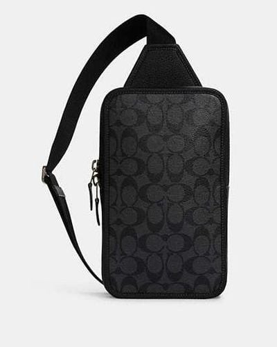 COACH Mochila Sullivan de lona de firma - Negro