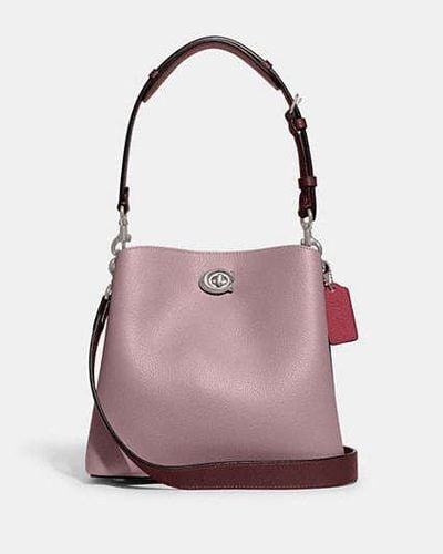 COACH Willow Bucket Bag - Purple/silver | Leather - Black