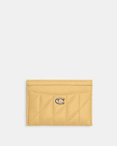 COACH Essential Card Case With Pillow Quilting - Yellow