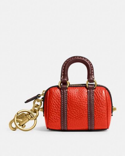 COACH Mini Ruby Satchel Bag Charm - Red