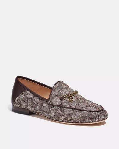 COACH Hanna Loafer In Signature Jacquard - Brown