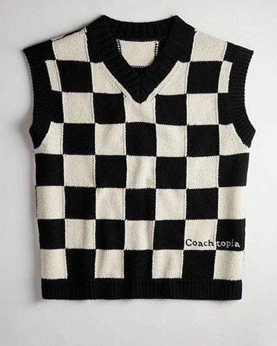 COACH Checkerboard Jumper Vest - Black