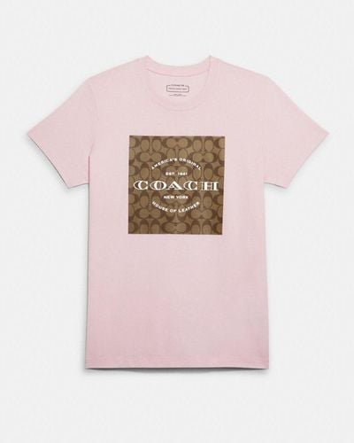 COACH T-shirt Signature en coton biologique - Rose