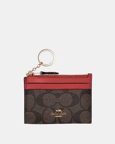 COACH Porta documenti Mini Skinny - Rosso