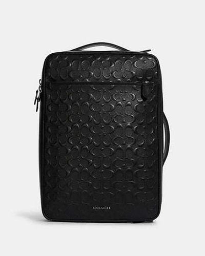 COACH Graham Wandelbarer Rucksack Aus Signature Leder - Schwarz