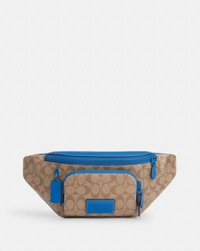 COACH Sac ceinture Track en toile exclusive color block - Bleu