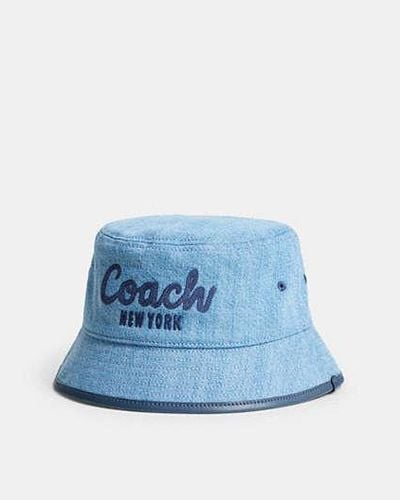 COACH Sombrero de pescador de tela vaquera - Azul
