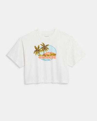 COACH Hawaiian Cropped T-shirt - White