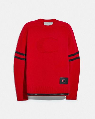COACH : Pull football x Champion - Rouge