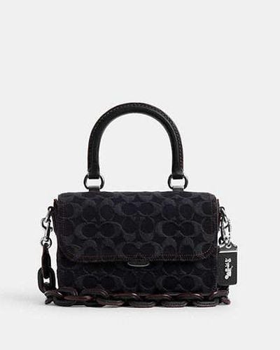 COACH Rogue Top Handle Bag - Black | Leather
