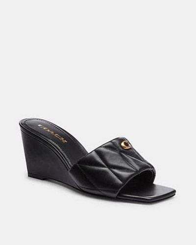 COACH Emma Wedge With Quilting - Black