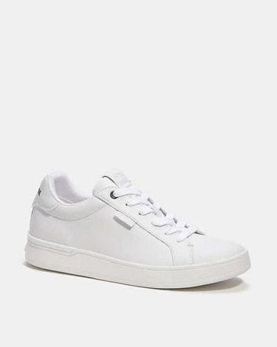 COACH White Lowline Leather Low Top Shoes - Bianco
