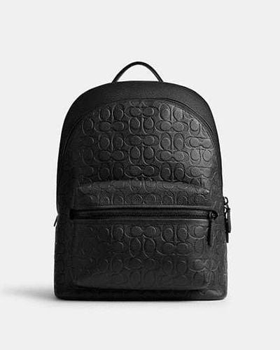 COACH Charter Backpack In Signature Leather - Black