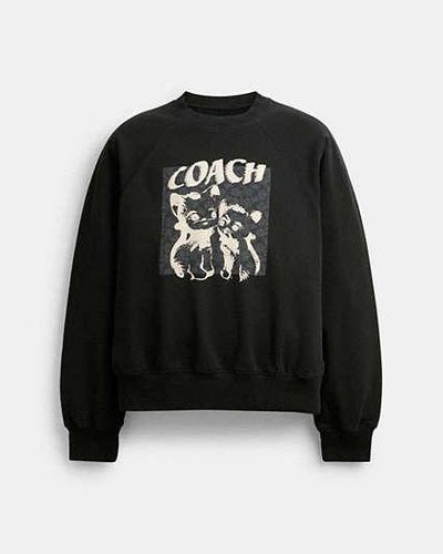 COACH The Lil Nas X Drop Signature Cats Crewneck Sweatshirt - Black