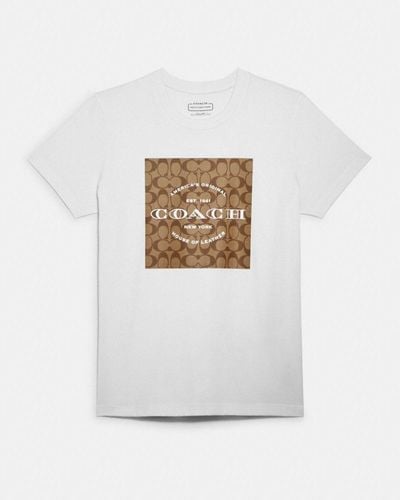 COACH T-shirt Signature en coton biologique - Blanc