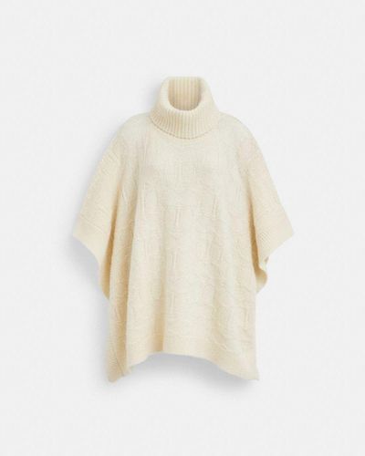 COACH Poncho en tricot exclusif - Neutre