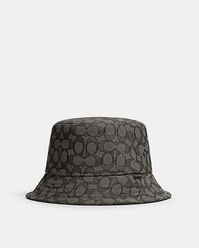 COACH Signature Jacquard Bucket Hat - Black