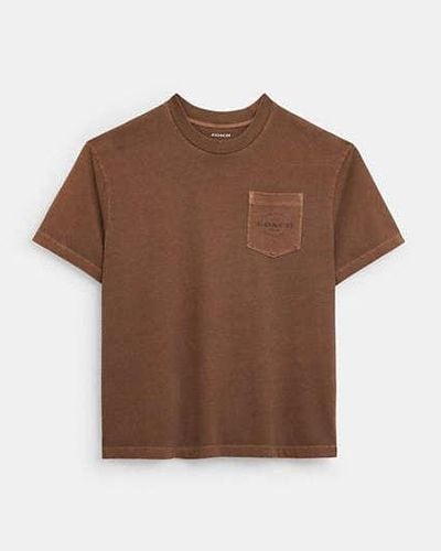 COACH T-Shirt mit Tasche - Schwarz