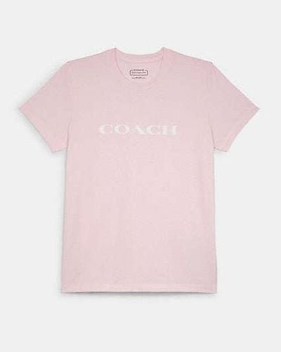 COACH Camiseta básica de algodón orgánico - Rosa