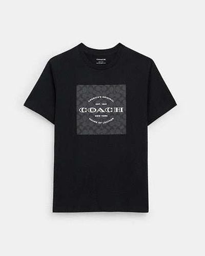 COACH Signature Square T Shirt In Organic Cotton - Black