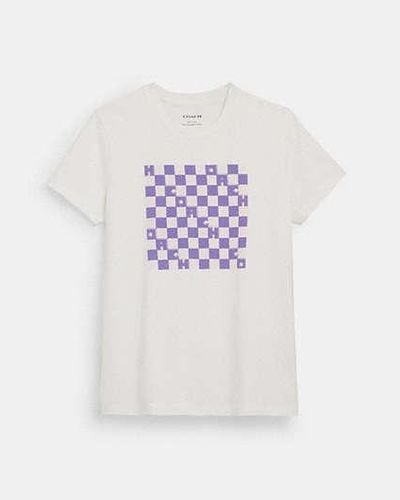COACH Checkerboard T-shirt In Organic Cotton - Black