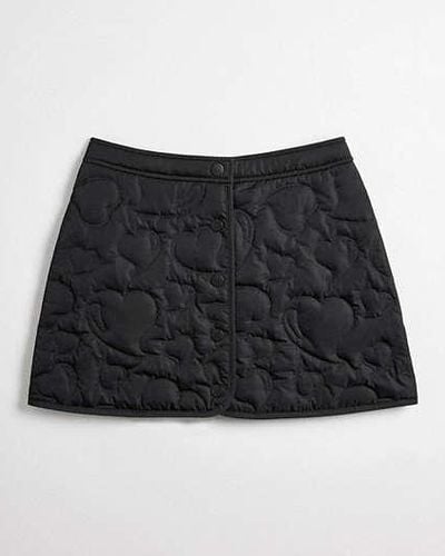 COACH Topia Loop Quilted Heart Mini Skirt - Black