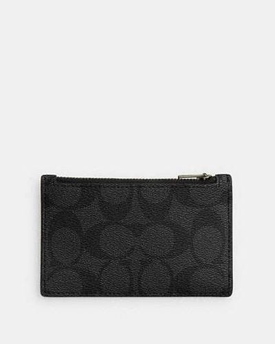 COACH Zip Card Case In Colorblock Signature Canvas - Black