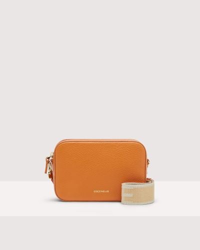 Coccinelle Grained Leather Crossbody Bag Tebe - Orange