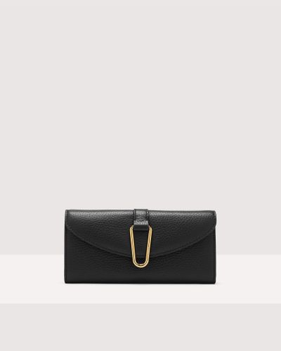 Coccinelle Large Grained Leather Wallet Himma - Black