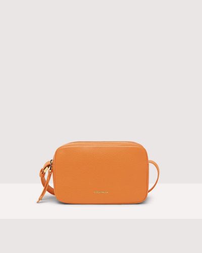 Coccinelle Grained Leather Crossbody Bag Gleen Small - Orange