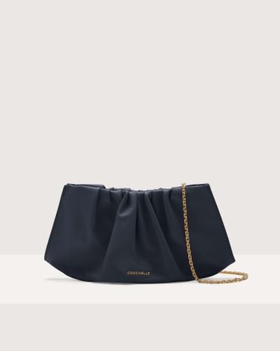 Coccinelle Clutch in Pelle liscia Drap Smooth Small - Blu