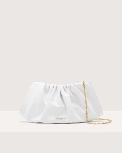 Coccinelle Smooth Leather Clutch Bag Drap Smooth Small - White
