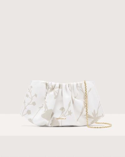 Coccinelle Clutch in Pelle stampa shadow Drap Shadow Print Small - Bianco